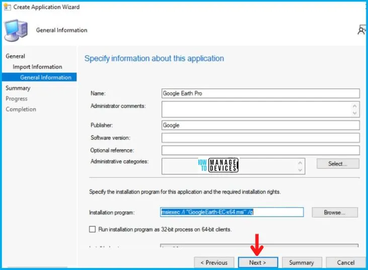 Deploying Google Earth Pro Using SCCM Application MSI Model Fig.4