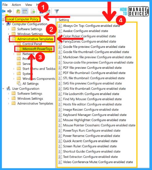 Policies to Control PowerToys Utilities in Windows 11 fig.1