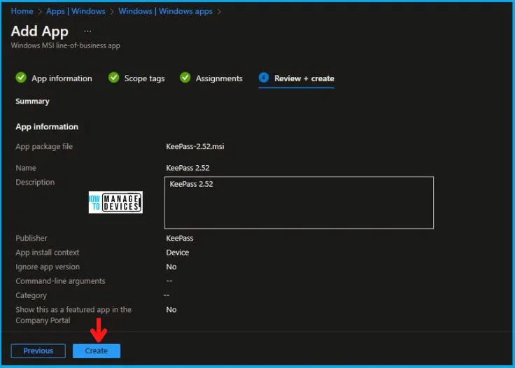 Deployment of KeePass Using Intune Fig.8