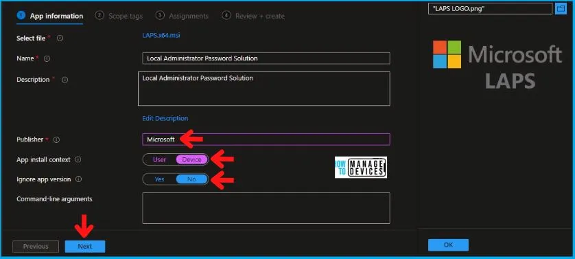 Installation of LAPS Using Intune Fig.4