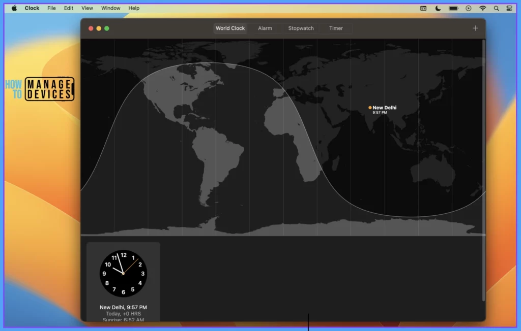 Should you upgrade to Mac OS Ventura v13 managed using Intune - New Clock app in Ventura Fig. 6