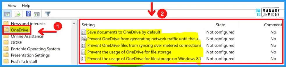 OneDrive in Windows 11 Control Policies | 77 Intune Policy Settings | 5 Group Policy Settings - fig. 18