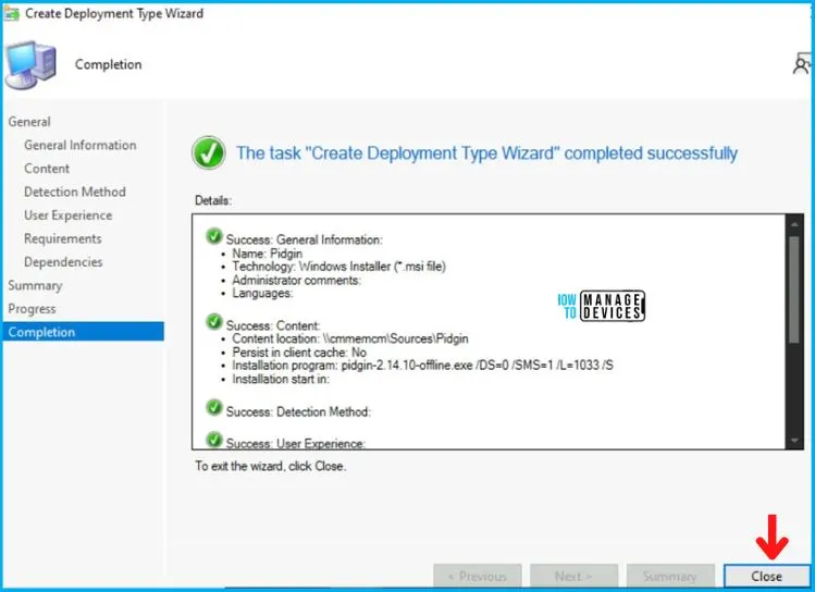 Pidgin Deployment Using SCCM Application EXE Model Fig.9