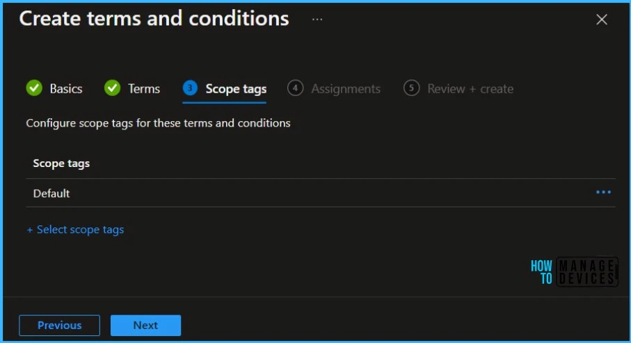 Create Intune Terms and Conditions for Device Enrollment Fig.4