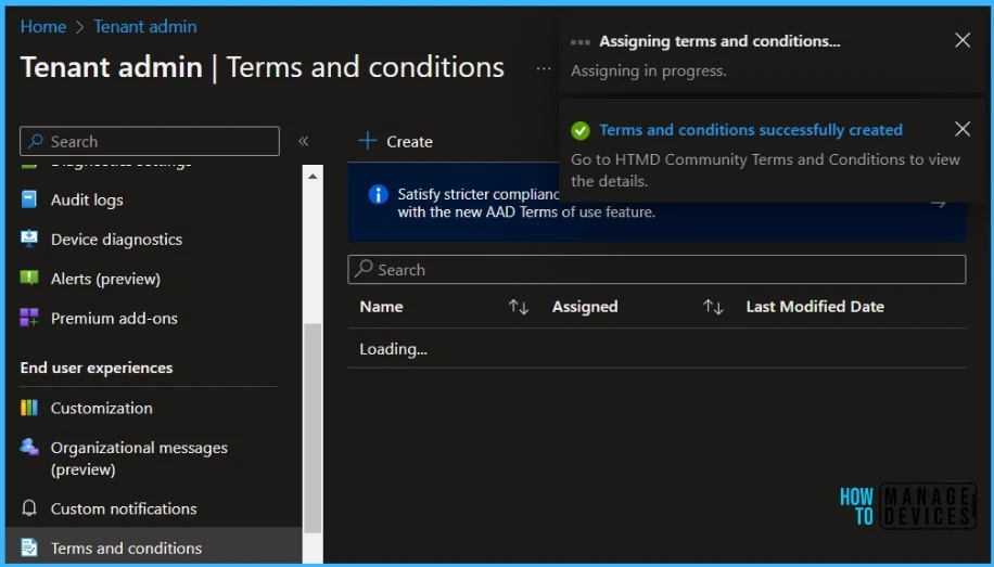 Create Intune Terms and Conditions for Device Enrollment Fig.6