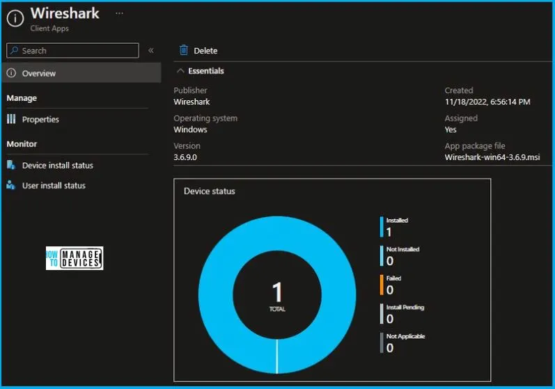 Wireshark Installation Using Intune Application Model Fig.8