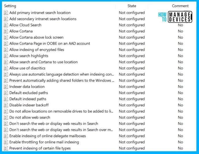 Control Search Options in Windows 11 using Policies | 42 Group Policy Settings | 14 Intune Policy Settings fig. 13