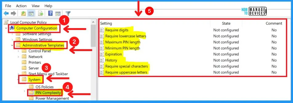 PIN Complexity Settings in Windows 11 | 19 Group Policy Settings | 18 Intune Policy Settings fig. 7