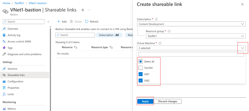 Connect Azure Bastion Host Using Shareable Link Fig.4 Credit - Microsoft