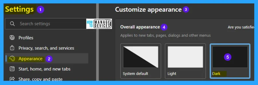 Enable Dark Mode for Web Content in Microsoft Edge | Windows 11 4 Enable Dark Mode for Web Content in Microsoft Edge | Windows 11 - Fig.4
