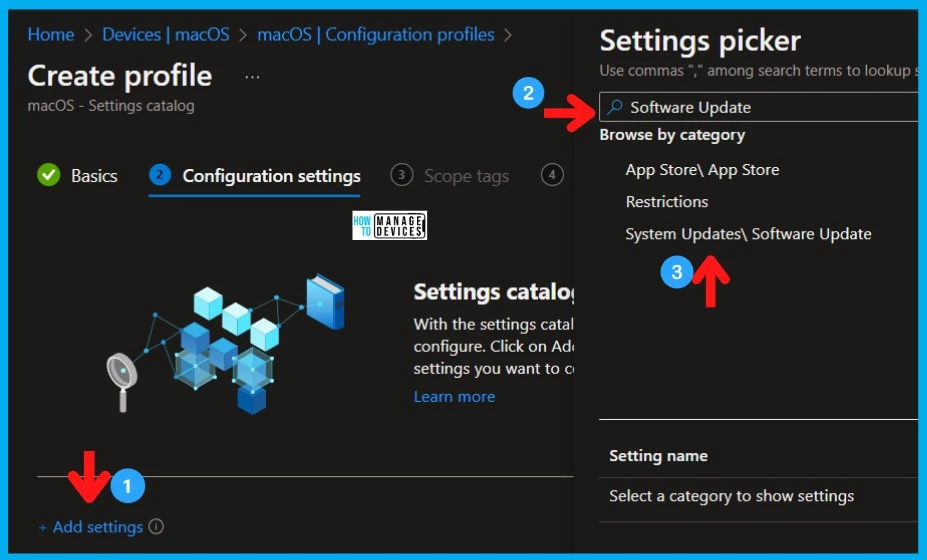 New System Settings in macOS Ventura v13 and Intune Software Update Configs Fig. 7.3