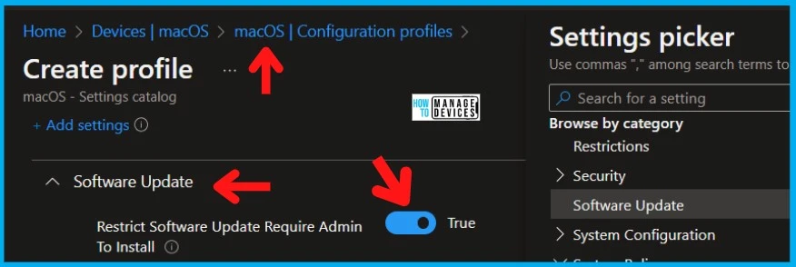 New System Settings in macOS Ventura v13 and Intune Software Update Configs Fig. 8