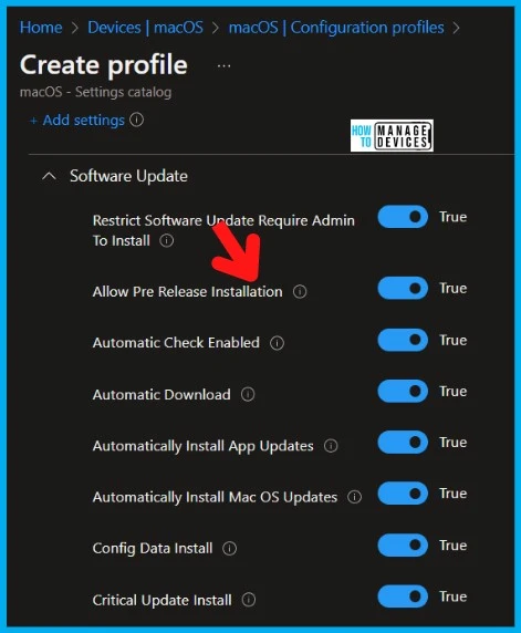 New System Settings in macOS Ventura v13 and Intune Software Update Configs Fig. 9