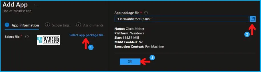 Cisco Jabber Installation Using Intune LOB App MSI Guide Fig.3