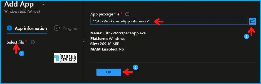 Citrix Receiver Workspace Application Installation using Intune Fig.3