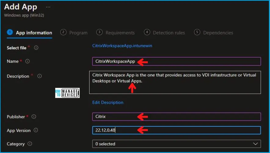 Citrix Receiver Workspace Application Installation using Intune Fig.4