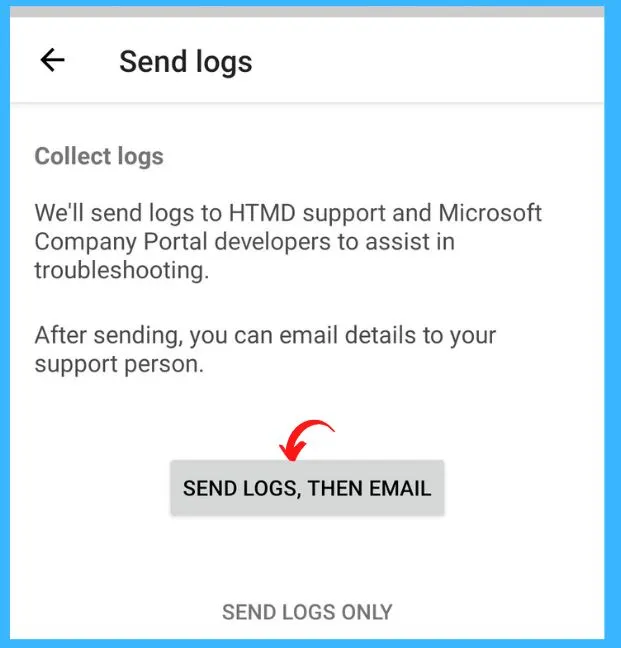 Collect Intune Company Portal Logs from Android Device Fig.2