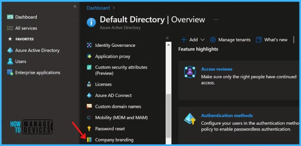 Configure Azure AD Company Branding for Sign-in Experiences Fig.1