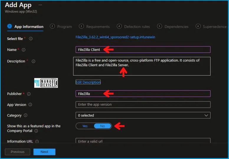 Deployment of FileZilla Client Using Intune MSI Step-By-Step Guide Fig.4