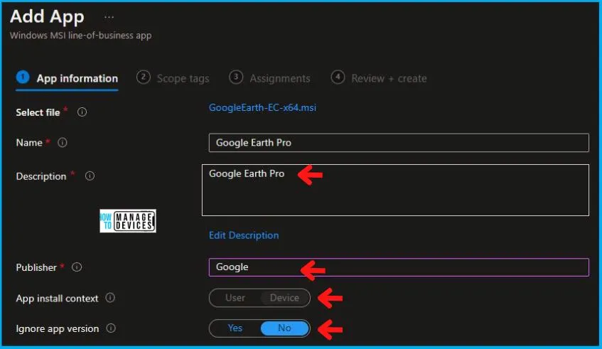 Install Google Earth Pro Using Intune Fig.5