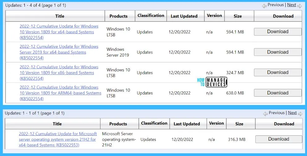 HTMD Newsletter from 19th to 23rd December 2022 5 Out-of-band Patches KB5022553 and KB5022554 Fix for Windows Server Hyper-V VM Issues 19th to 23rd December 2022