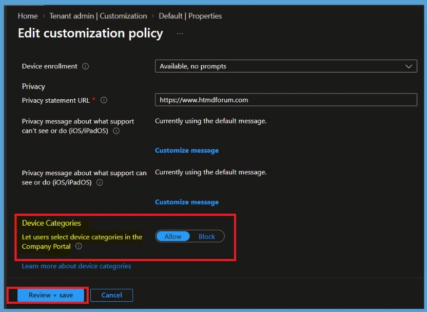 Control Device Category Selection in Company Portal using Intune 5 Control Device Category Selection in Company Portal using Intune- Fig.4