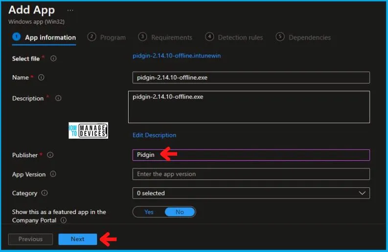 Deploy Pidgin Using Intune EXE Deployment Guide Fig.4