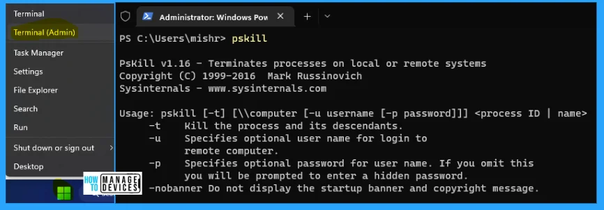 How to Kill Process Using PsKill in Windows 11 -Fig.10