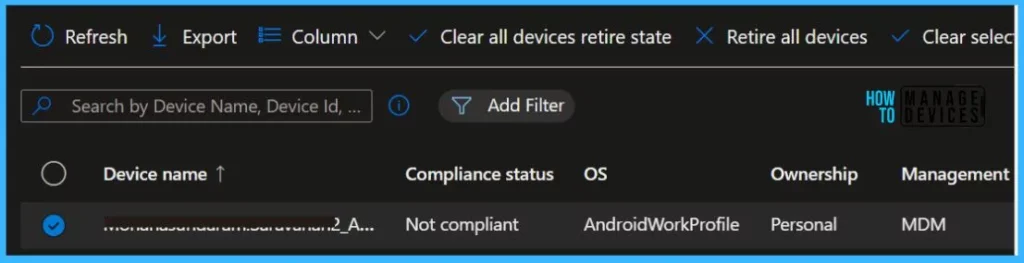Retire Noncompliant Devices from Intune Portal Fig.2
