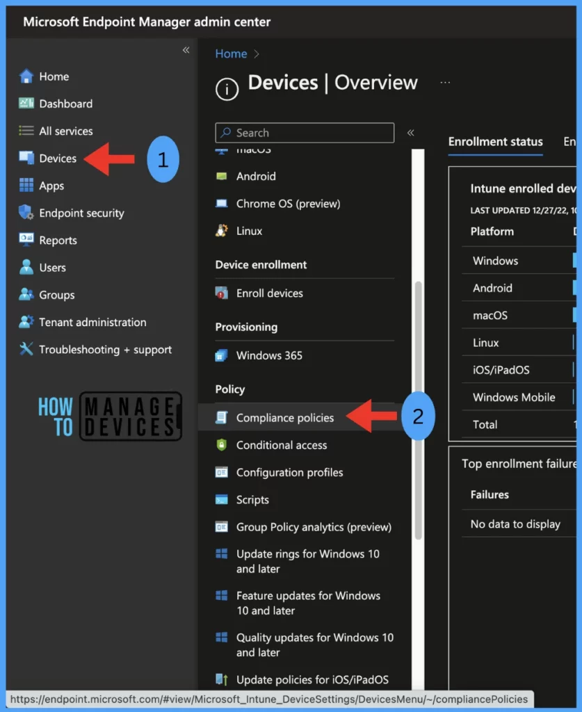 Configure macOS Compliance Policy in Intune for Devices Fig.1