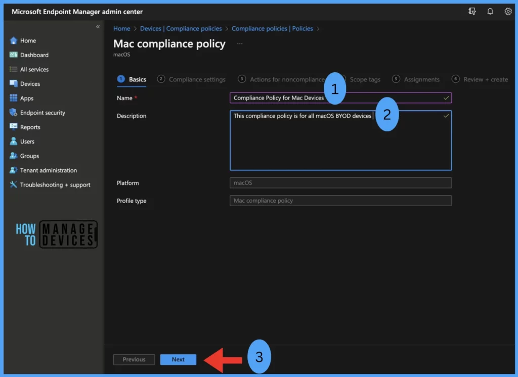 Configure macOS Compliance Policy in Intune for Devices Fig.4