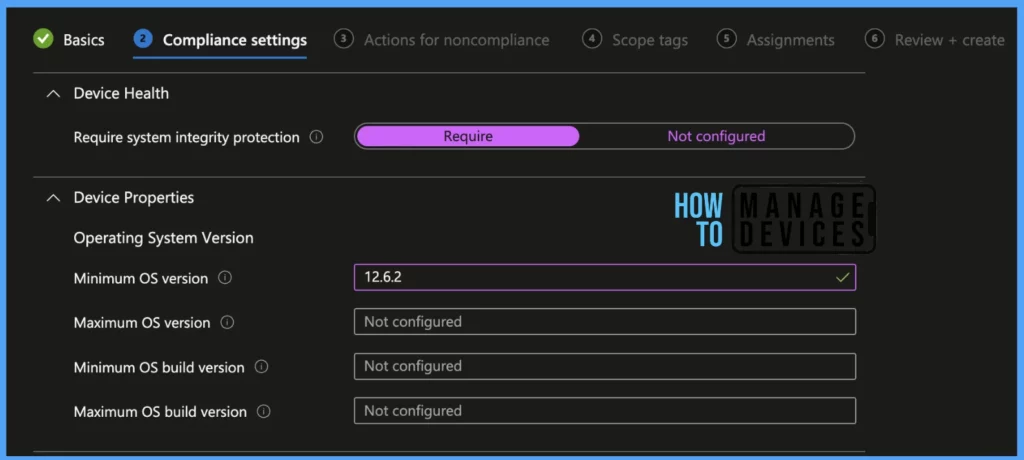 Configure macOS Compliance Policy in Intune for Devices Fig.5