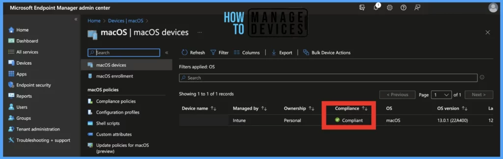 Configure Device Compliance settings for macOS in Intune Fig.13