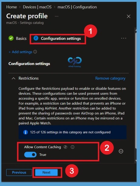 Disable Content Caching on macOS Devices to Control Local Content Storage using Intune 6 Disable Content Caching on macOS Devices to Control Local Content Storage using Intune -Fig.5