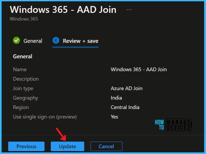 Configure Single Sign-on SSO for Windows 365 Azure AD Joined Cloud PC Fig.4