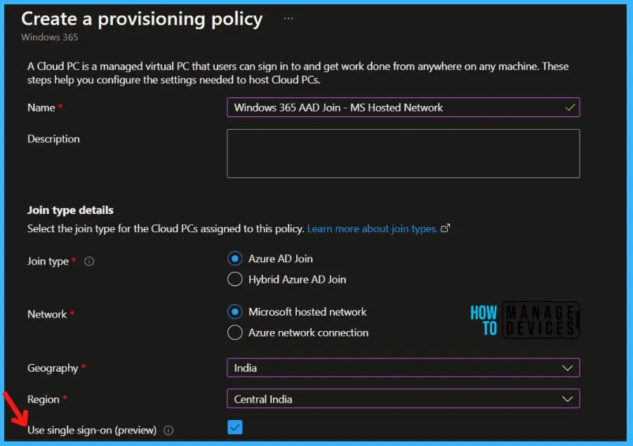 Configure Single Sign-on SSO for Windows 365 Azure AD Joined Cloud PC Fig.9