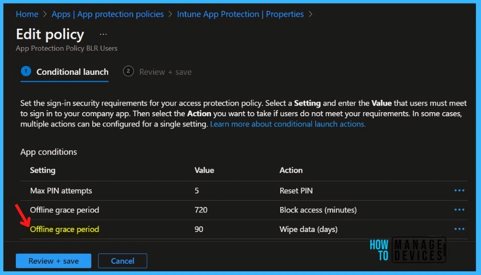 Selectively Wipe Corporate Data using Intune App Protection Policy Fig.6