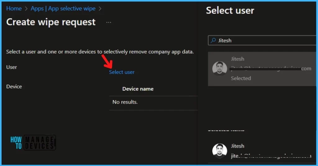 Selective Wipe Corporate Data from Intune Managed Apps Fig.2