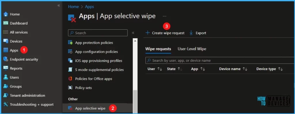 Selective Wipe Corporate Data from Intune Managed Apps Fig.1