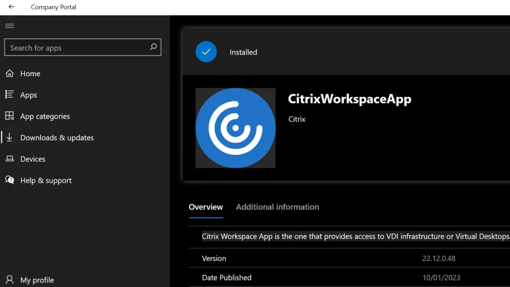 Citrix Receiver Workspace Application Installation using Intune Fig.11