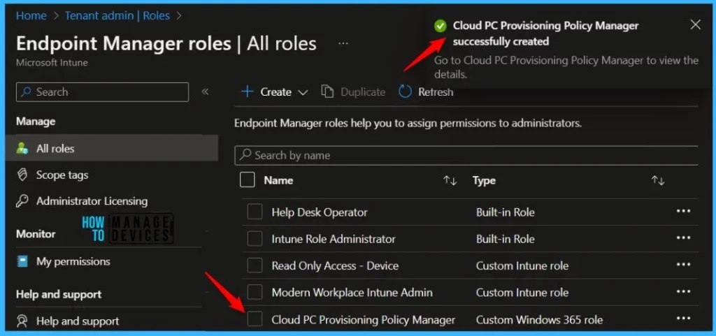 Cloud PC RBAC Roles for Windows 365 Enterprise Business Fig.7