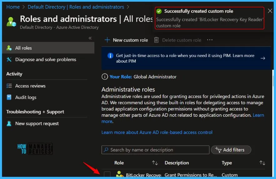 Configure RBAC Roles for BitLocker Recovery Key Reader in Azure AD Fig.6