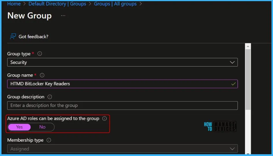 Assign Bitlocker Recovery Key Reader Role to Azure AD Group Fig.7