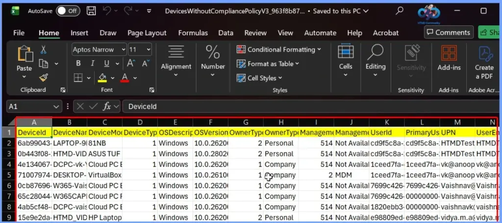 Intune Report for Devices without Compliance Policy 11 Intune Report for Devices without Compliance Policy - Fig.10