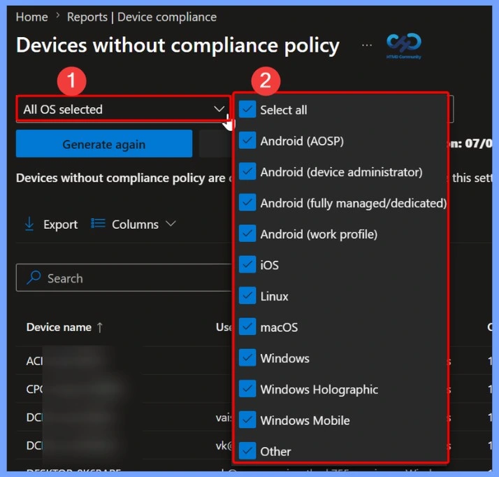 Intune Report for Devices without Compliance Policy 8 Intune Report for Devices without Compliance Policy - Fig.7