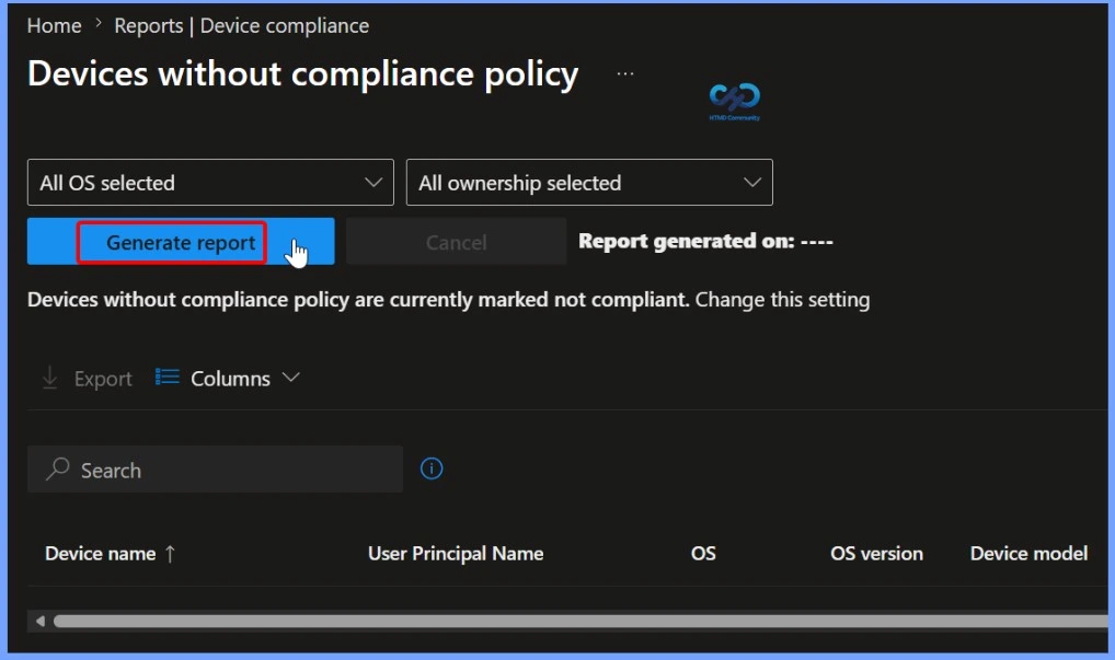 Intune Report for Devices without Compliance Policy 4 Intune Report for Devices without Compliance Policy - Fig.3
