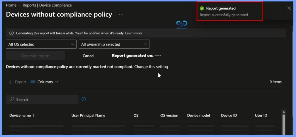 Intune Report for Devices without Compliance Policy 5 Intune Report for Devices without Compliance Policy - Fig.4