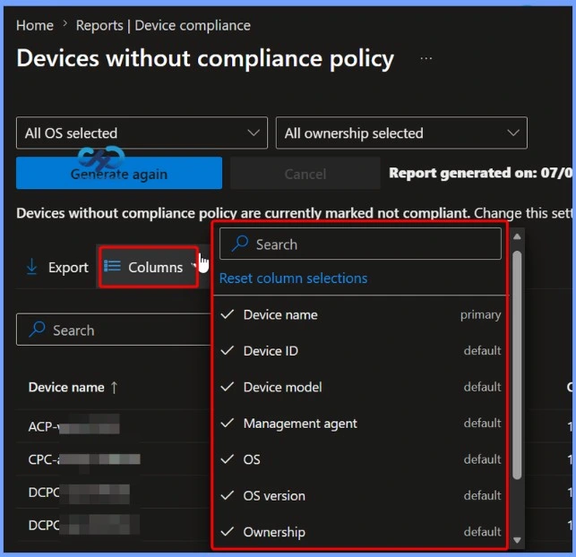 Intune Report for Devices without Compliance Policy 7 Intune Report for Devices without Compliance Policy - Fig.6