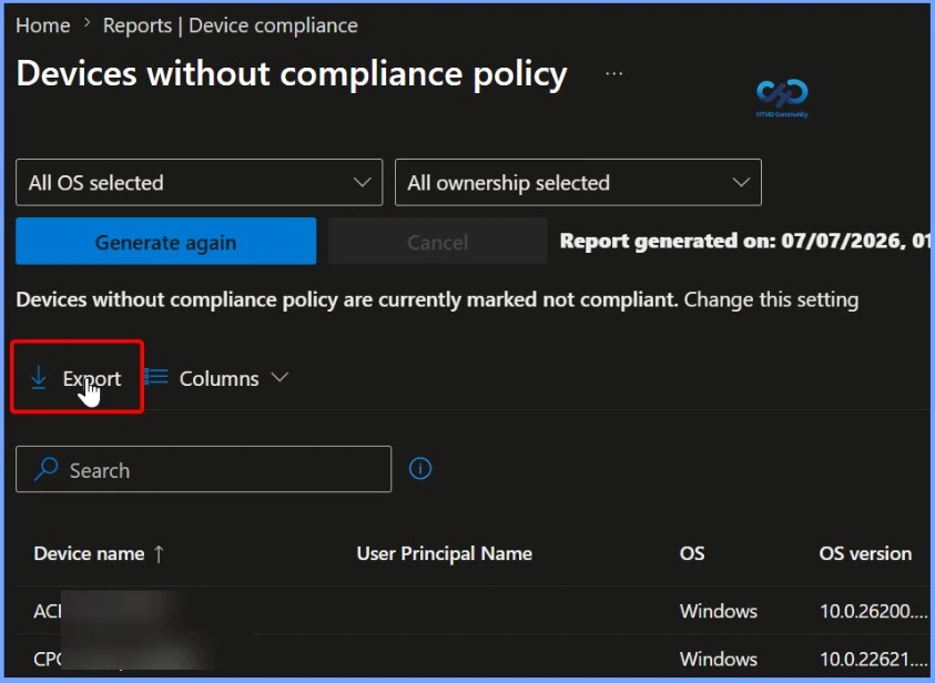 Intune Report for Devices without Compliance Policy 10 Intune Report for Devices without Compliance Policy - Fig.9