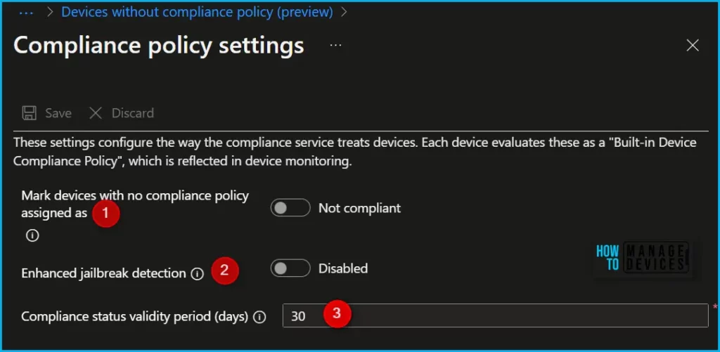 Intune Report for Devices without Compliance Policy Fig.6